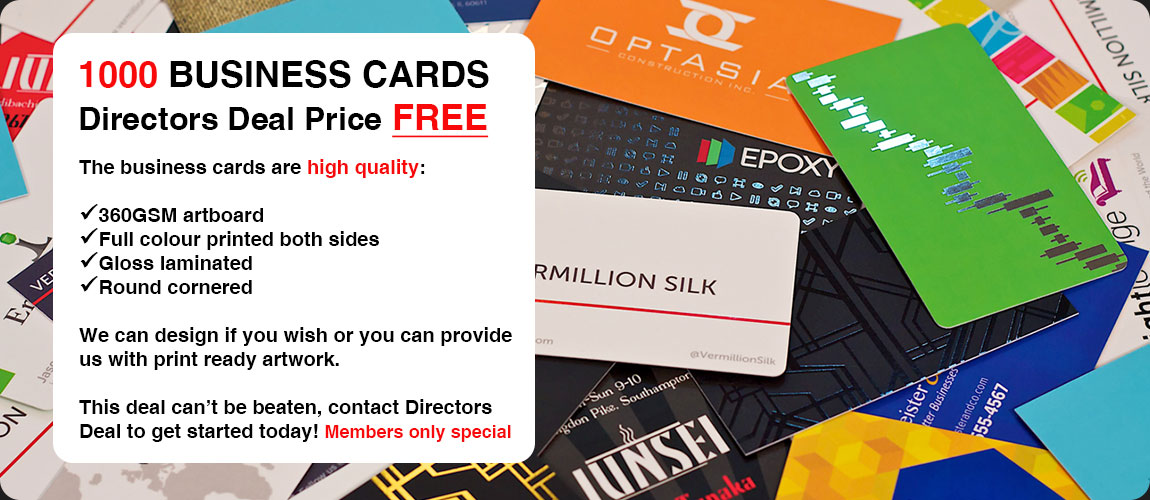 1000 Full Colour Business Cards $39